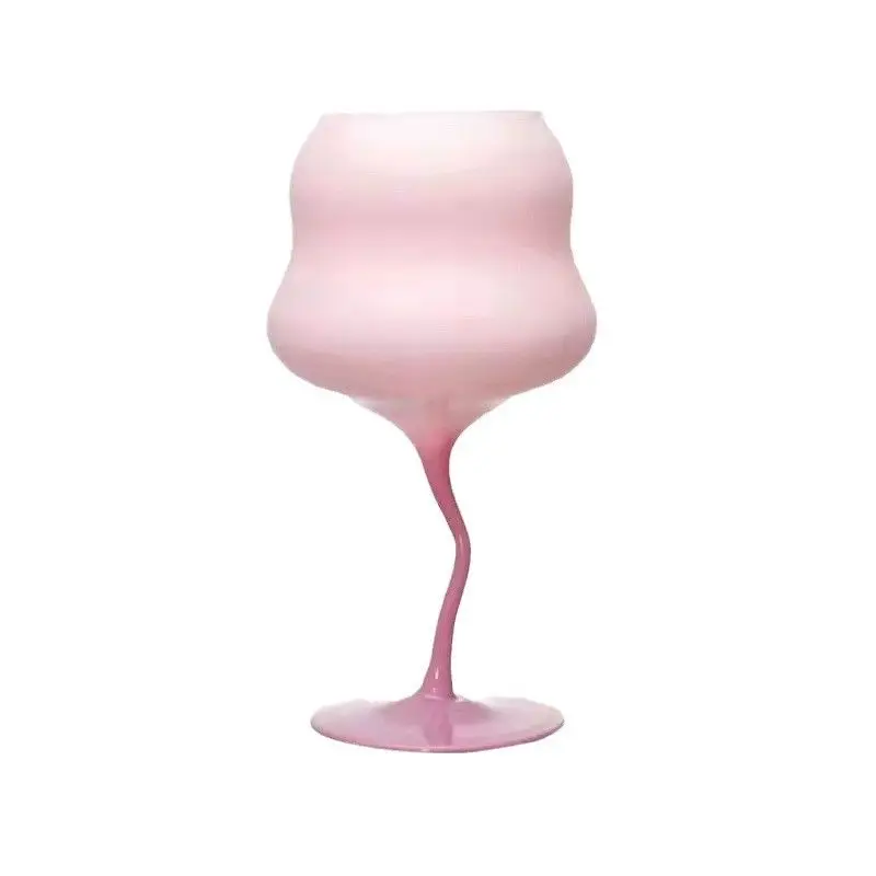 

Macaron Candy Contrast Color Goblet European Wine Glass Cream Twist Girl Heart Glass