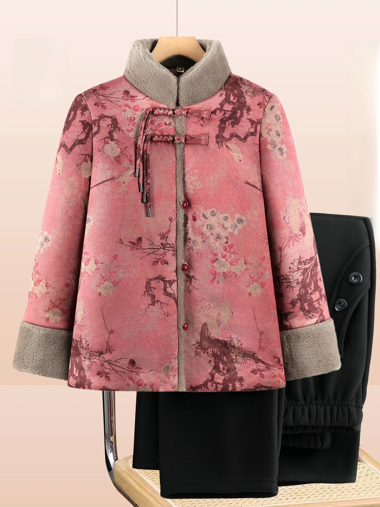 

New 2025 Winter Thiened Fce Lined ly Women's Coat Sli Cotton Jaet for andmas Trendy Long Sve Button up