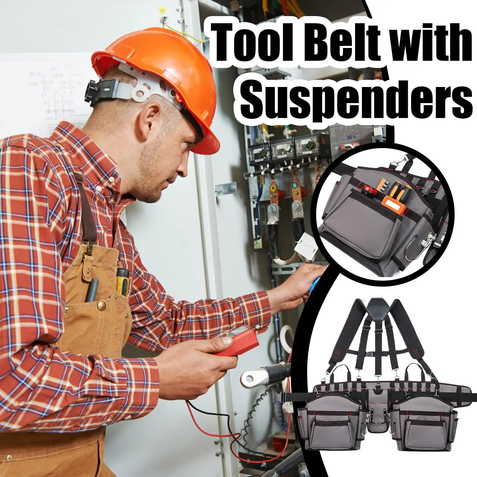 Tool Belts Heavy Duty Tool Vest With Suspenders Adjustable Pouch Holster Utility Organizer For Indoor Outdoor Work Gardening