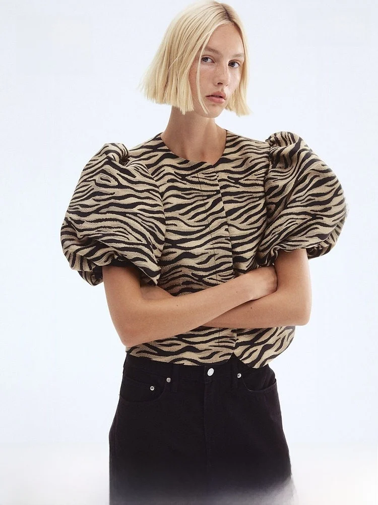 

Sweet ort Sve Women's irt Lantern Sve Dr Casual Loose Fit round Ne ort Length Open Cardigan Sle H&M Spring...