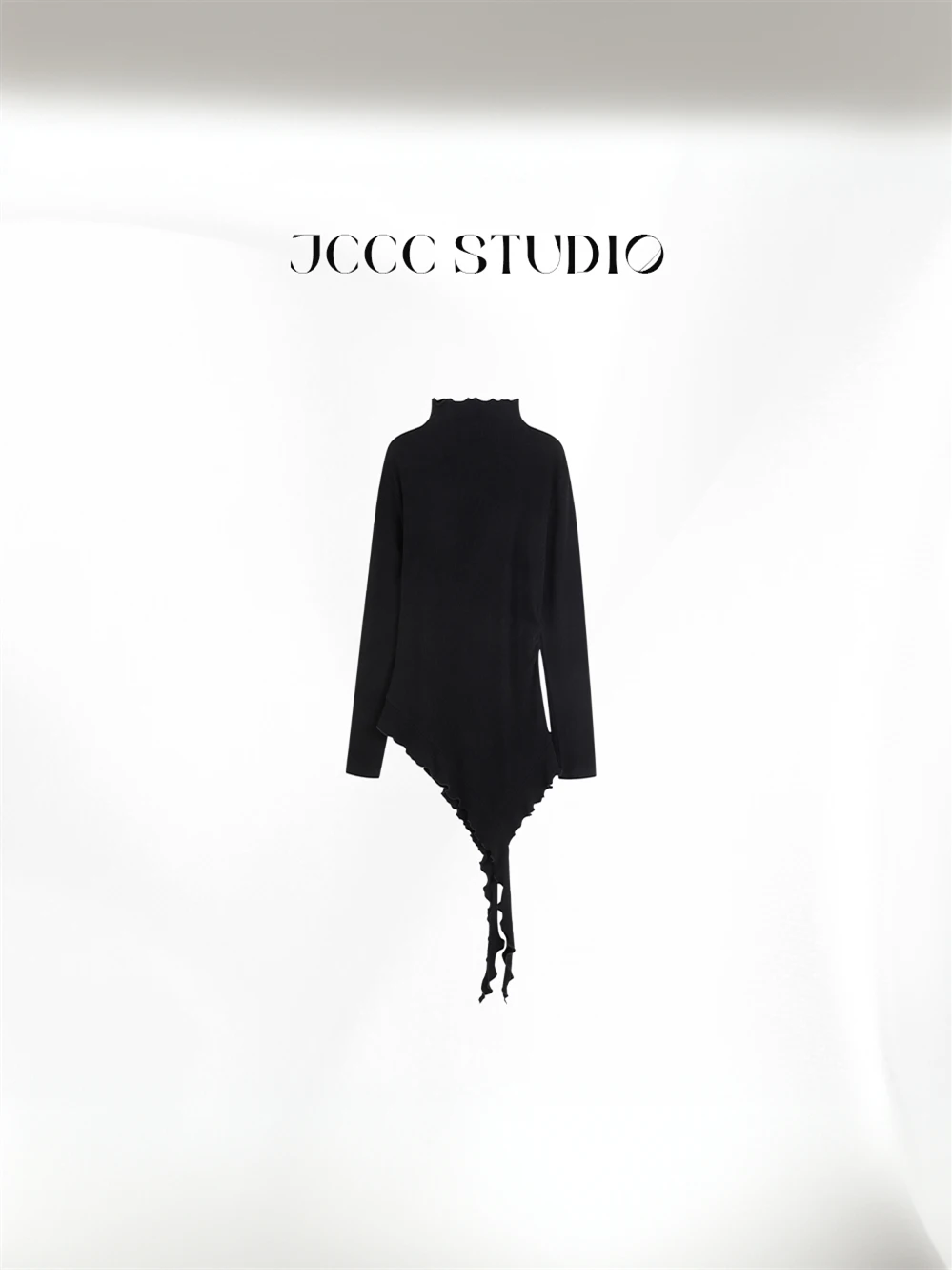 

JCCC adow Irregular Hem Long Sve Knitwear Two-tone Versatile Slimming Women's Premium Faion Winter round Ne Pullover