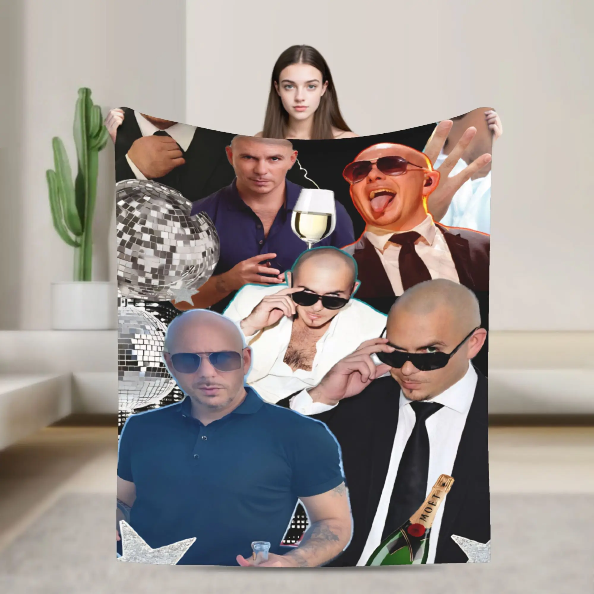 Relax Pitbull On Tour Mr Worldwide  Blanket Stuff Sofa Decorative  Throw Blankets Lightweight Thin Flannel for Travel