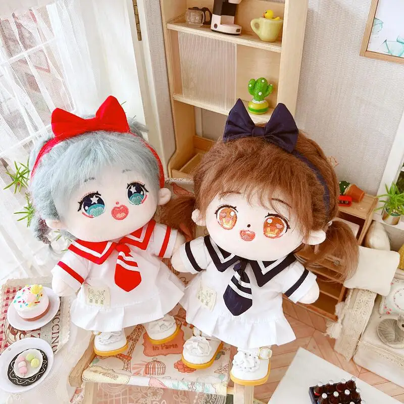 Kpop 20CM Doll Clothes School JK Uniform Dress Plush Toys Dolls Accessories TWICE Sana Lisa Gifts