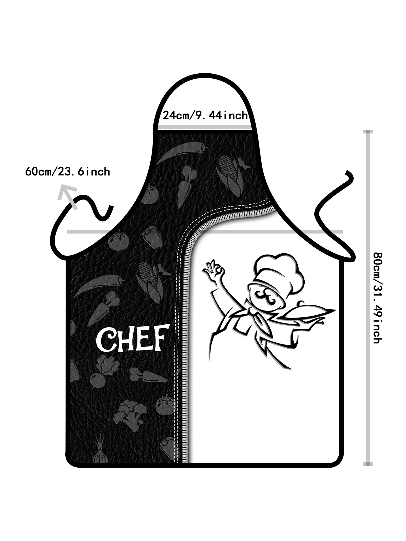 Fat Chef, Chef Men's Waterproof Apron Cooking Adjustable Machinist Apron Lace Up Men Women