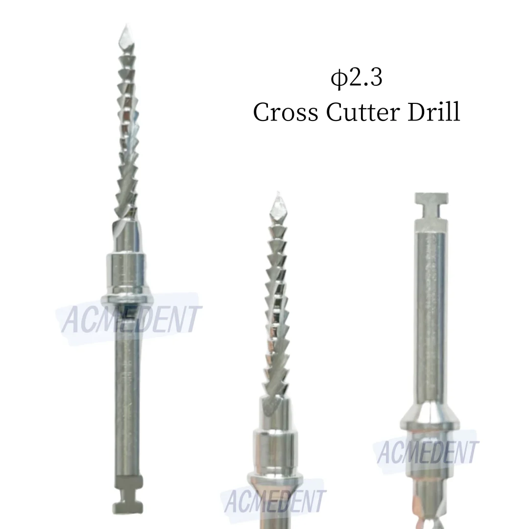 Dental Cross Cutter Drill Implant Bone Cut Debris Blade Fit Lindemann Point Head