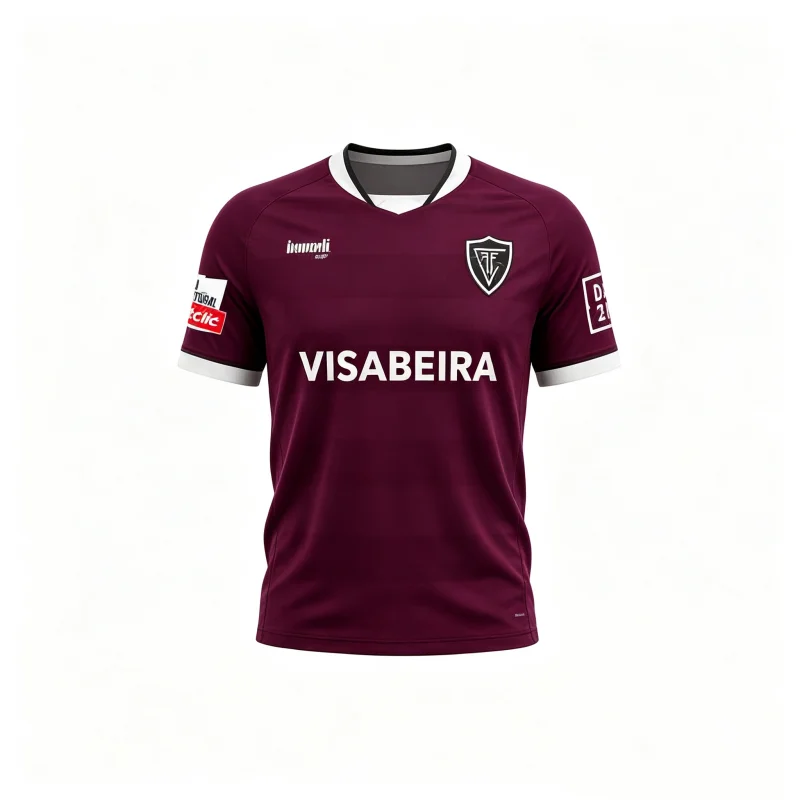 2026-27 Sommer 3D-gedrucktes schnelltrocknendes Sport-T-Shirt für Herren, Unisex, atmungsaktiv, Académico de Viseu Fußballtrikot, Familien- und Kinder-T-Shirts – Detail 6