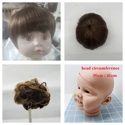 Brown/ Golden Hair Wig for Reborn Doll BJD Doll Fits Doll Head Circumference About 35cm/41cm DIY Doll Hair Accessories