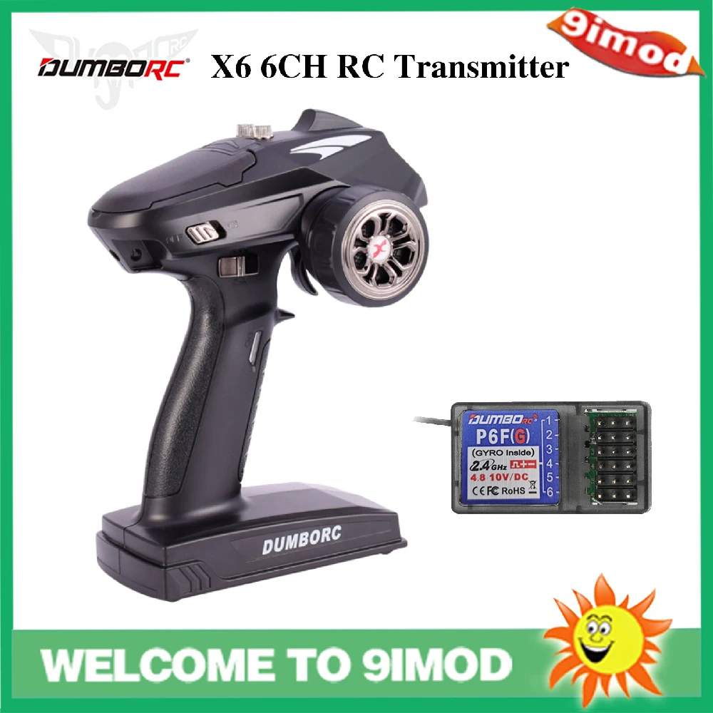 

New DUMBORC-X6 6CH 2.4G RC Radio Controller Transmitter with Mixed Mode +X6FG Receiver for RC Car Boat Tank Support DIY