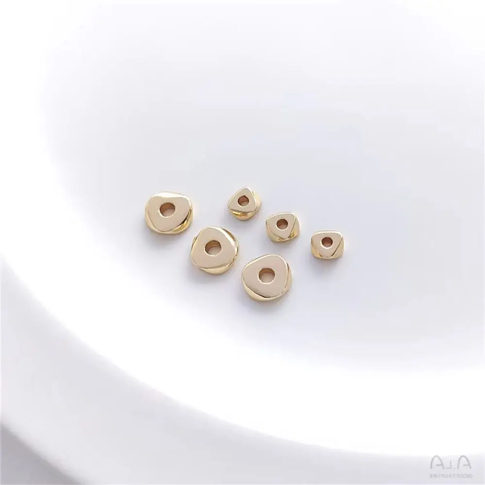 14K Gold Filled Textured Triangle Spacer Beads, DIY Loose Beads for Pearl Bracelet & Necklace Jewelry Making