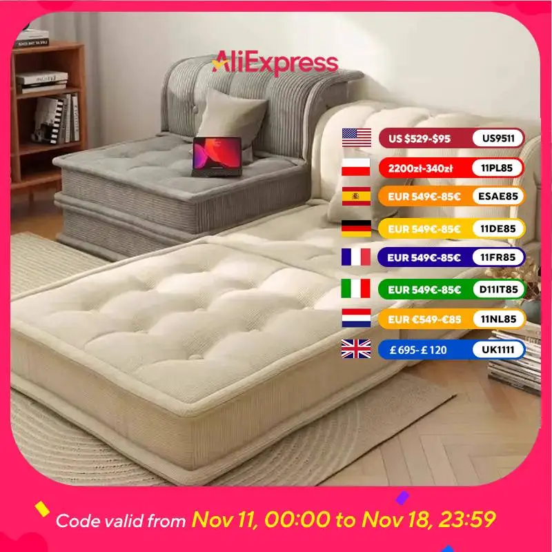 

Beige Luxury Living Room Sofas Aesthetic Designer Lazy Boneless Sofa Bed Lounge Modular Bedroom Schlafsofa Bett Furniture Home