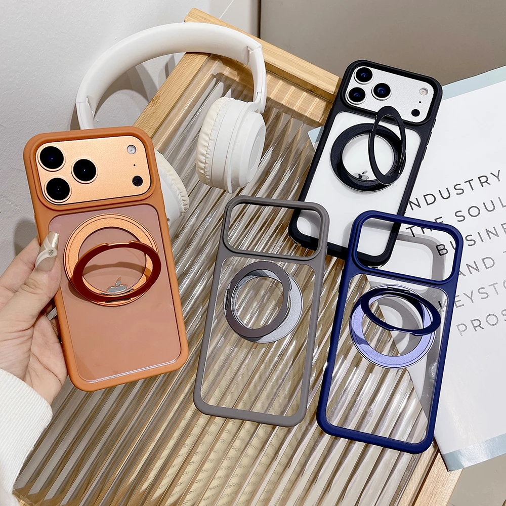 فاخر لـ Magsafe مع 360 ° حافظة هاتف بحامل معدني دوار لهاتف آيفون 17 17 برو آيفون 17 برو ماكس 17 برو ماكس غطاء ممتص للصدمات المغناطيسي #6