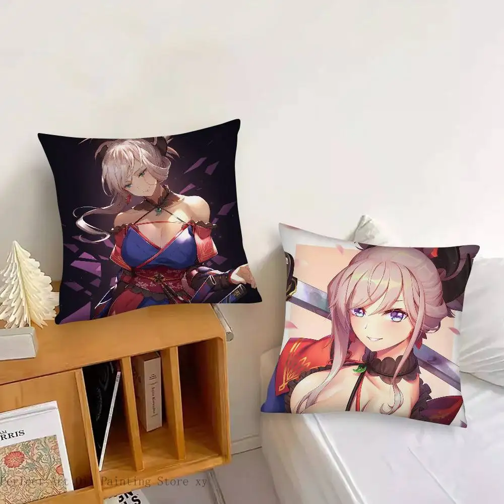Miyamoto Musashi Animated Game Fate Grand Order Pillow Case Fashion Square Pillowcase Bedroom Sofa Room Ins Decoration Leisure