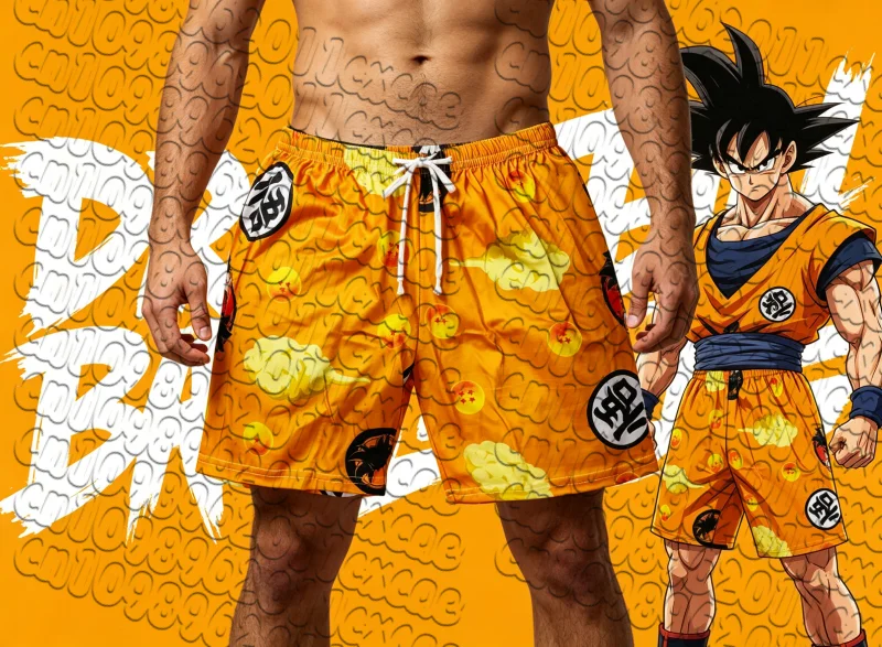 Summer Hot Sale Dragon Ball Retro Super Saiyan Blue & Golden Goku 3D Print Sports Shorts Unisex Anime Basketball Football Shorts