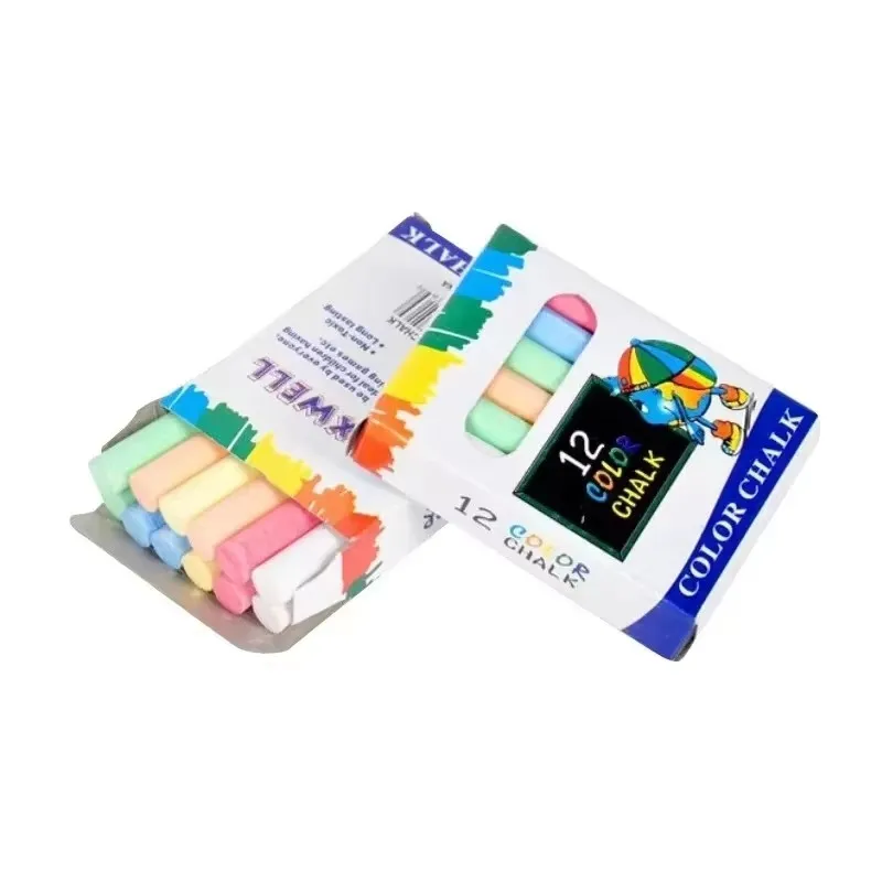 12Pcs/Box Teaching Color Non-dust Healthy Chalk Children's Drawing Board Professional Matching Chalks Wholesale School Supplies