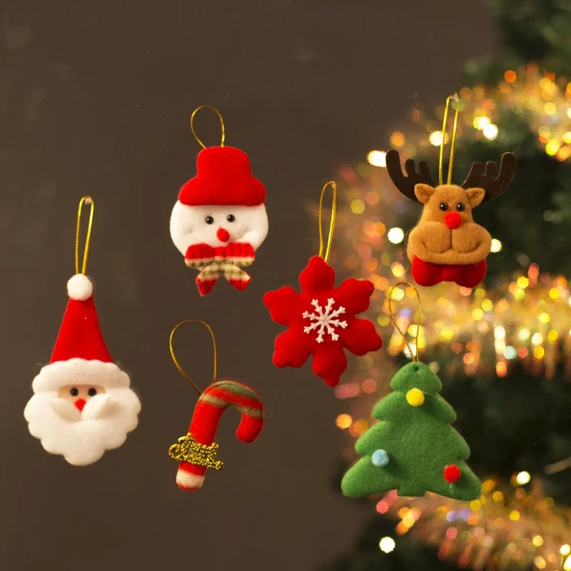

Christmas Tree Decorations Felt Snowman and Santa Claus Ornaments Tree Top Star and Five-Pointed Star