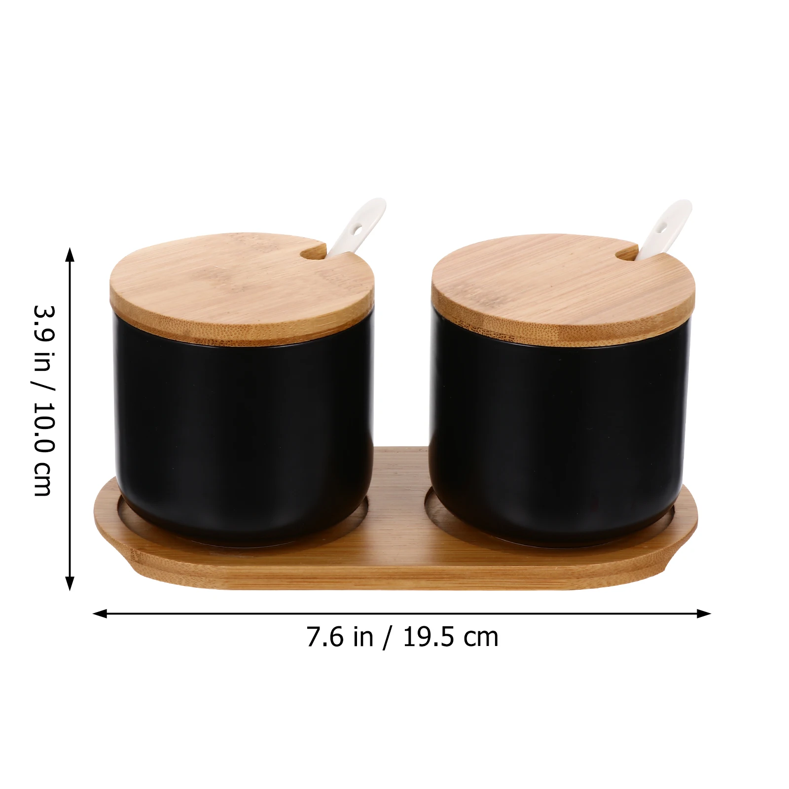 

Ceramic Seasoning Jar Spice Salt Container Kitchen Storage Jars Condiment Holder High Quality Ceramic Bottle Wood Base