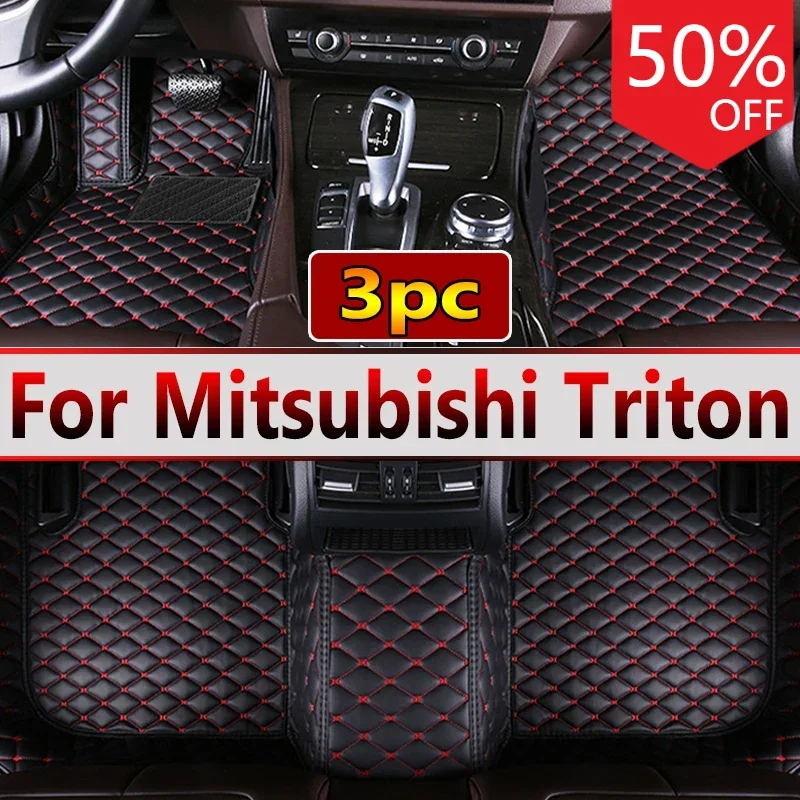 Car Mats Full Set For Mitsubishi Triton L200 Sportero Hunter Strakar KA 2005~2014 Waterproof Floor Mat Car Accessories Interior