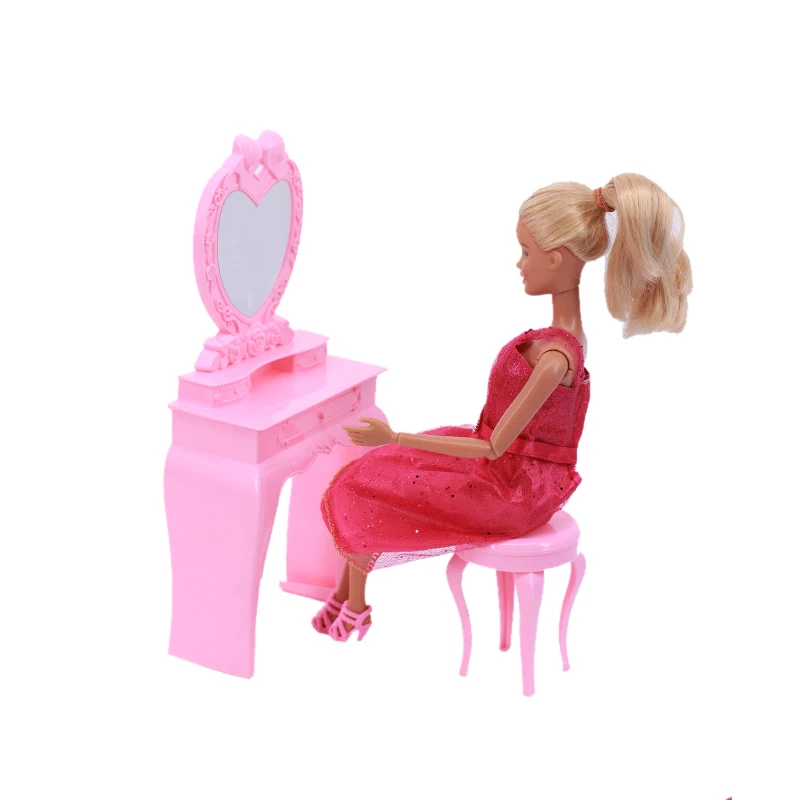 New Mini Dollhouse Accessories Doll Makeup Tool Model Dressing Table Model Random Color Set Children's Gift