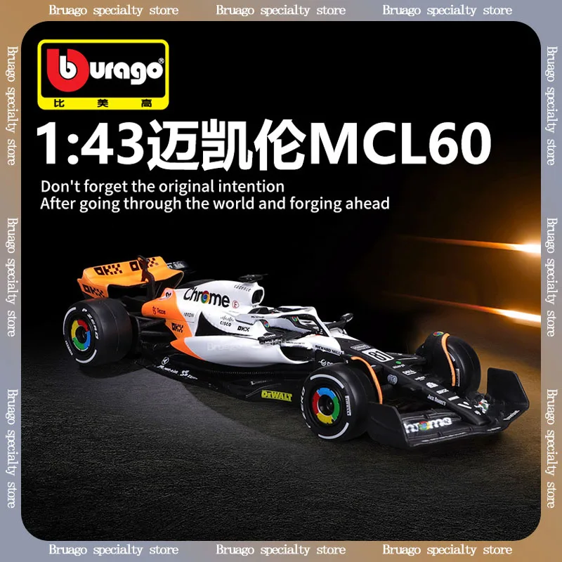 New Bburago 1:43 MCL60 Monaco Grand Prix Mclaren Lando Norris 4# Alloy Miniature Diecast Model 81# Oscar Piastri F1 Car Model