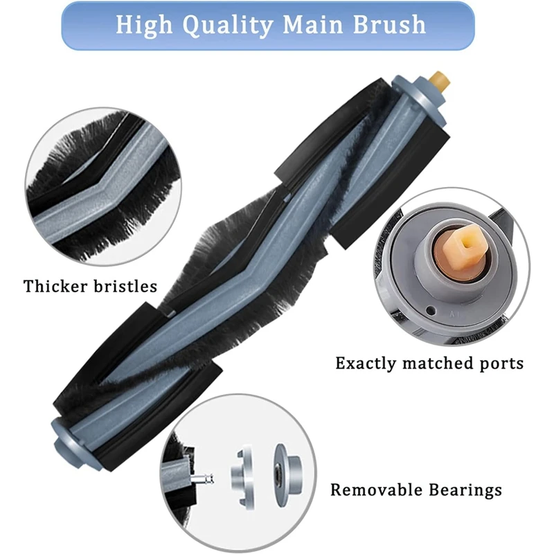 Kit aksesori untuk Ecovacs Deebot T20 Omni, suku cadang pengganti untuk Ecovacs Deebot T20 E Omni sikat utama Penyedot Debu