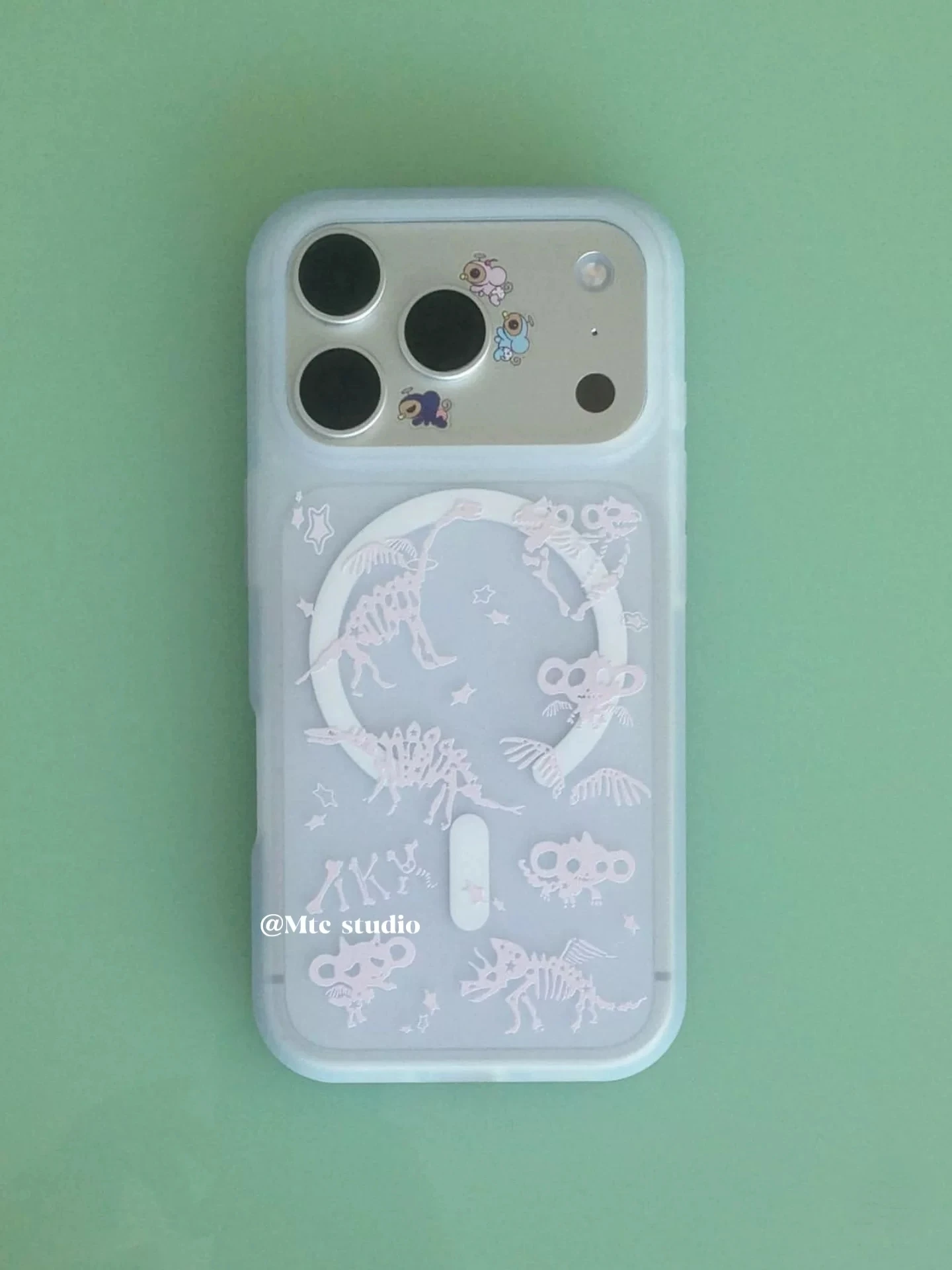 Pink Dinosaur Skeleton For Magsafe Magnetic Phone Case For iPhone 18 17 16 11 12 13 14 15 Pro Max Plus 17AIR Y2K Frosted Cover