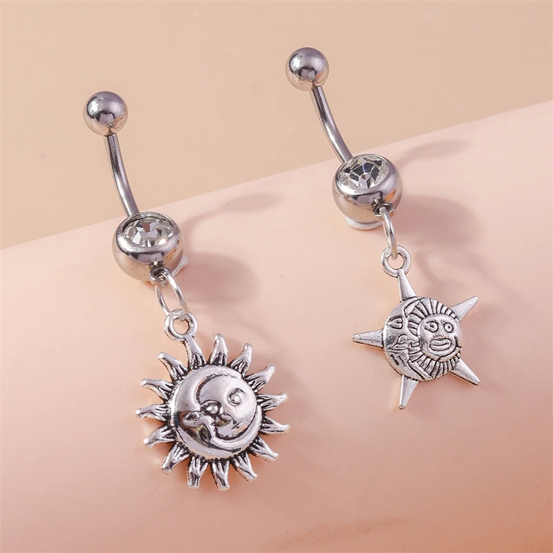 2Pcs/Set Fashion Alloy Sun Bel - огляд і ціна Body Jewelry Changing Kit