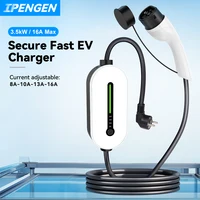 IPENGEN EV cargador portátil Type2 / conector de clavijaGBT 16A 1 fase 3.5KW Type1 3,5 m estación de carga Wallbox para vehículo eléctrico