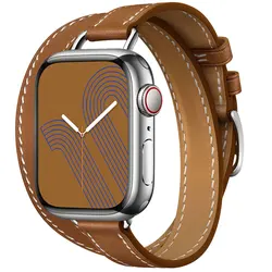 41mm Attelage Double Tour For Apple Watch 7 band 44/40mm Genuine Leather 42/38mm belt bracelet iWatch Series 3 4 5 6 SE 7 strap