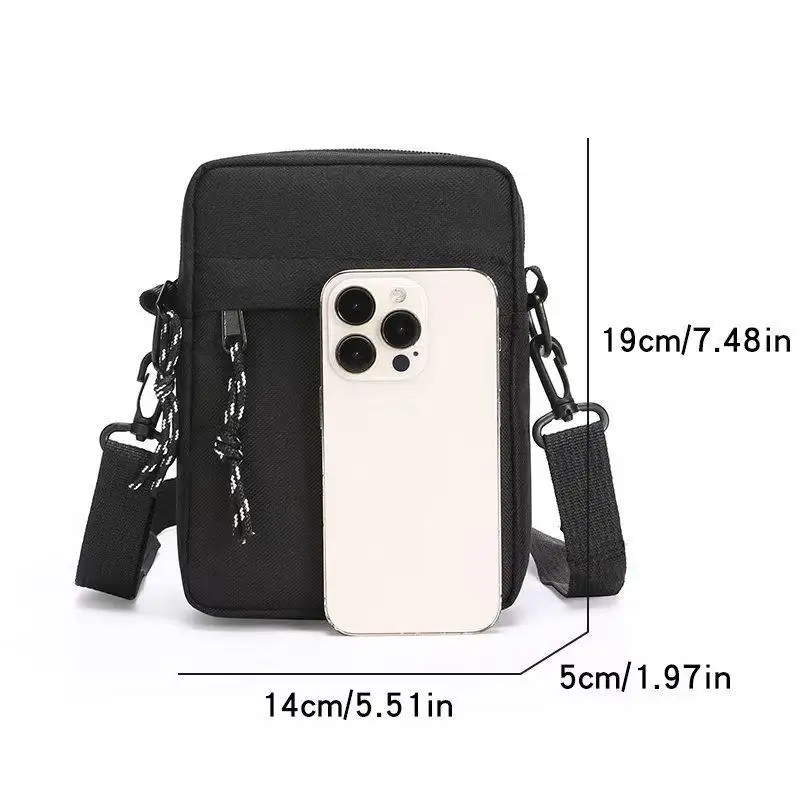 Simple Casual Mini Crossbody Bag Men's Nylon Small Shoulder Bag For Men Oxford Messenger Phone Side Sling Bag Husband Chest Pack