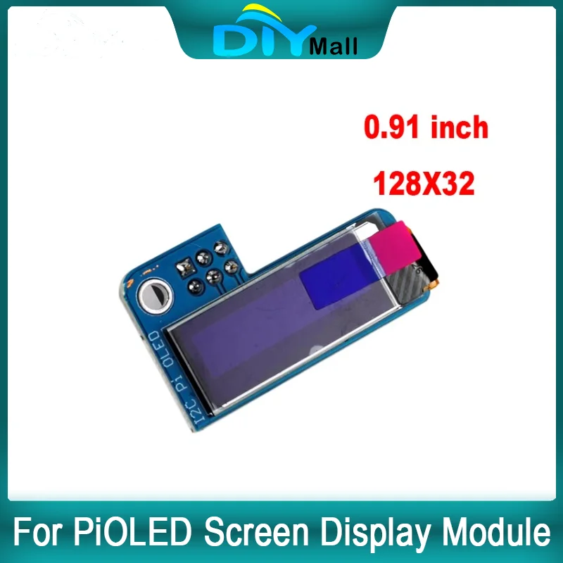 

0,91-дюймовый модуль SSD1306 I2C OLED-дисплея 128x32 синий/белый для Raspberry Pi 1/2/3/Zero 5 В Plug-and-Play с Arduino/ESP32