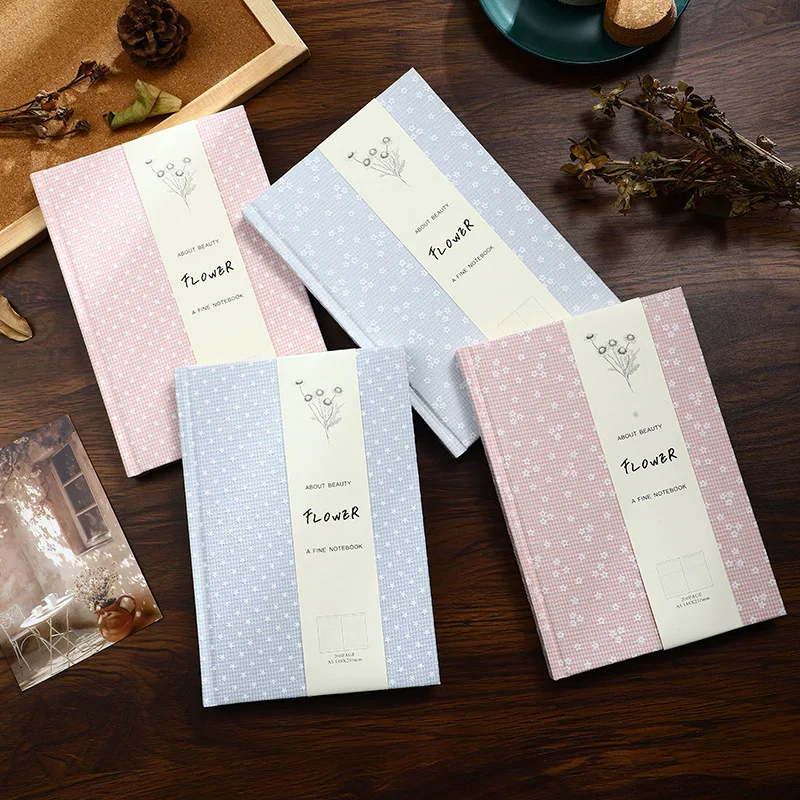 Mini Star Floral Jacquard A5 Notebook Cloth Hardcover Lined Inner Pages Cute Hand Journal Daily Writing Notepad