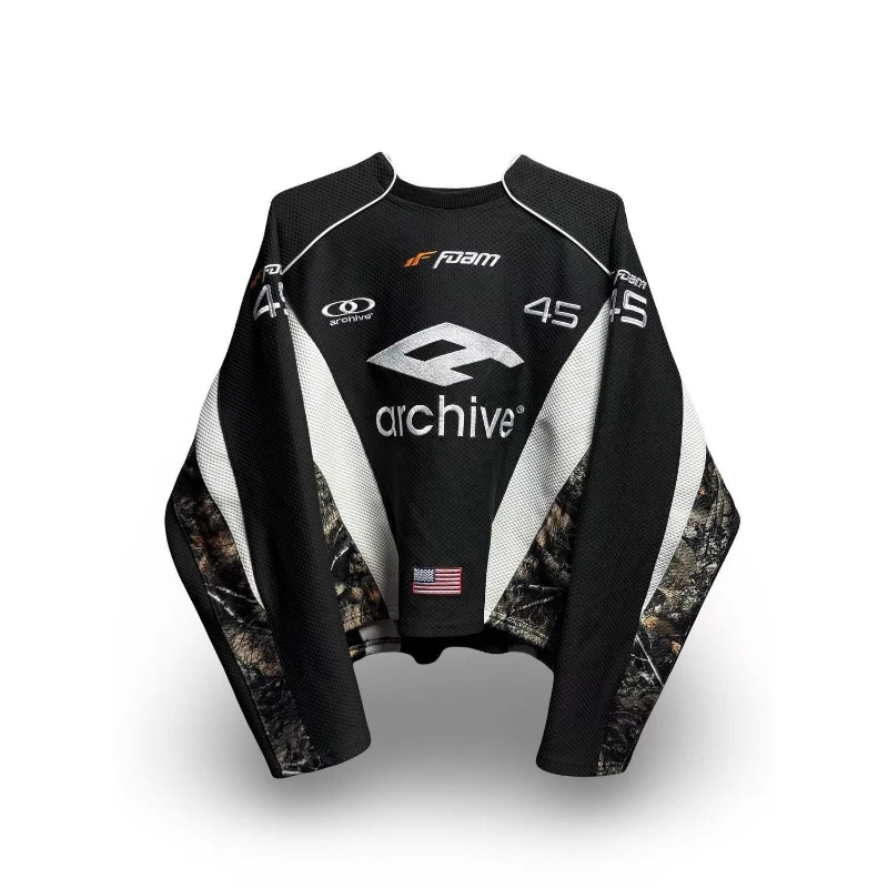 

Deeptown Vintage Graphic Man Women Motorcycle Racing Sweatshirts Camouflage Hip Hop Hoodies Oversized Sports Casual Streetwear