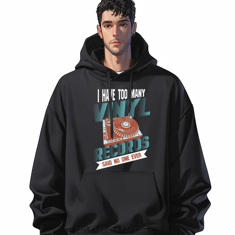 

Party Hoodies Funky Long Sleeve women's Hoodies Vinyl Record Collector Old School Music Street Pullover Crewneck Outdoor Clothes