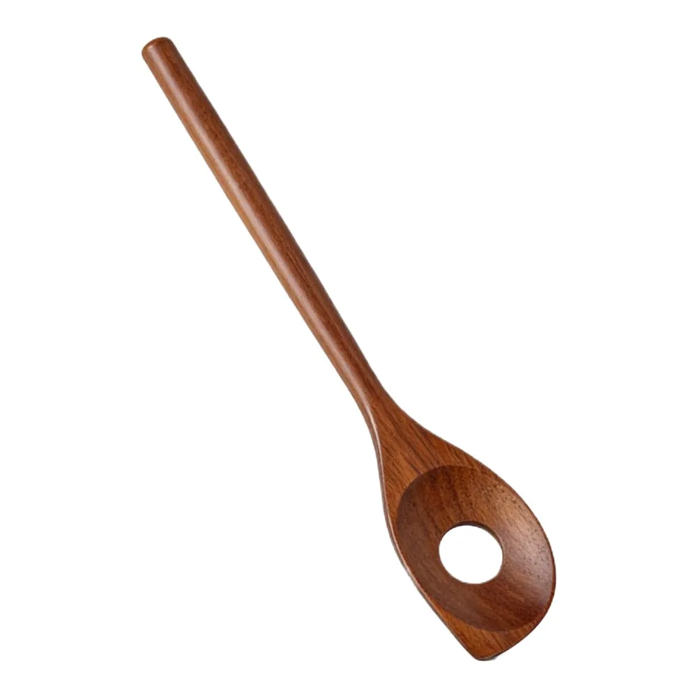 Slotted Corner Spoon Made from Solid Acacia Wood Natural Wooden Cooking Utensil Designed for Nonstick Cookware Use