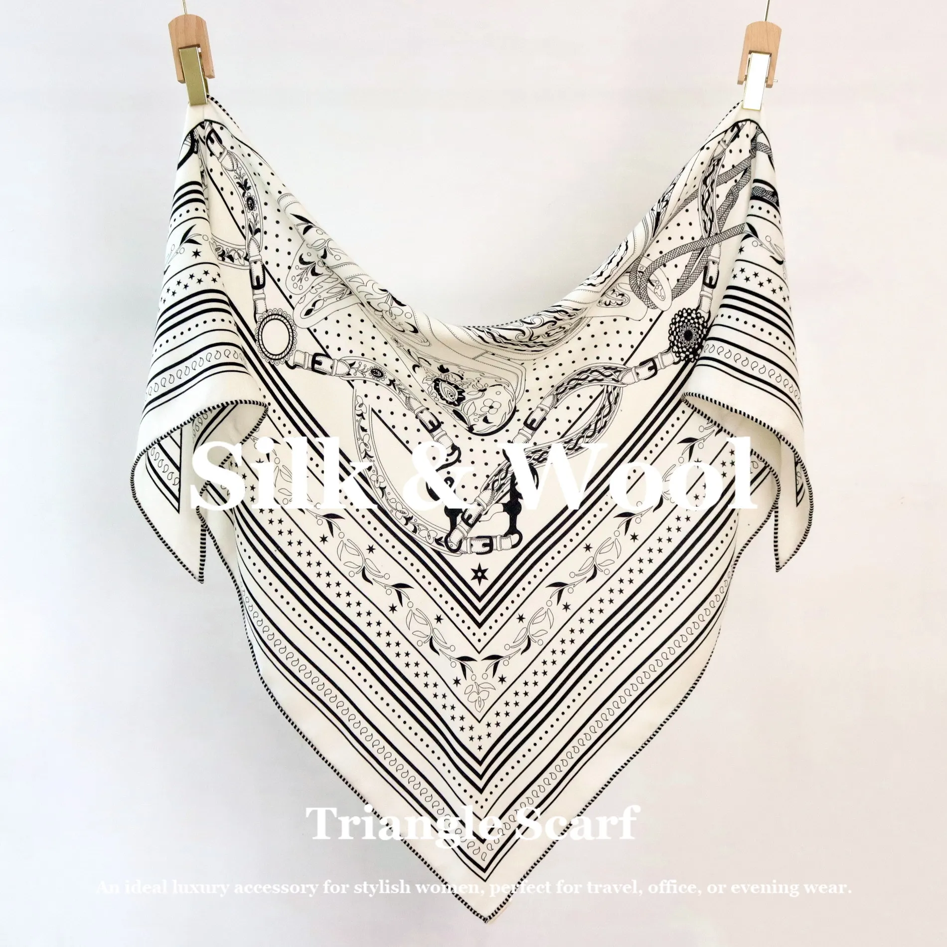 

Элегантный треугольный шарф из шелково-шерстяной смеси класса люкс, 190 см, дизайнерский, ручной работы, пашмина, пончо, плед, буфанда