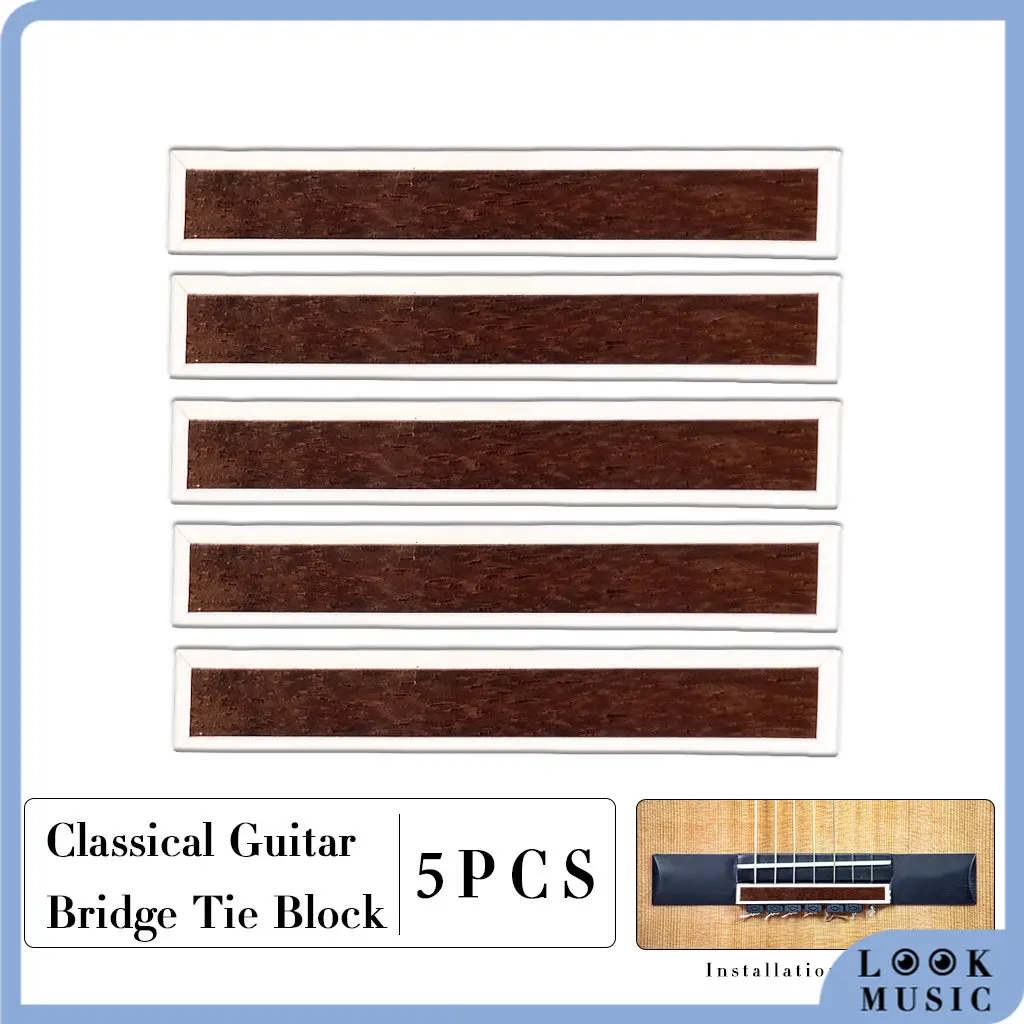 

LOOK Guitar String Tie Bridge Beads Ties Blocks White Classical Flamenco Guitar DIY Guitar Bridge Inlay Wood 5pcs/SET