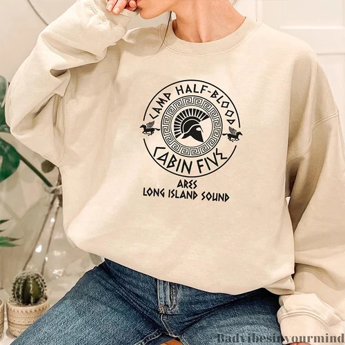 Imagen 2 del producto Sudadera Percy Jackson Camp Half Blood Heroes Of Olympus, regalo para amantes de los libros, Tops básicos para mujer, sudaderas holgadas de lana Vintage