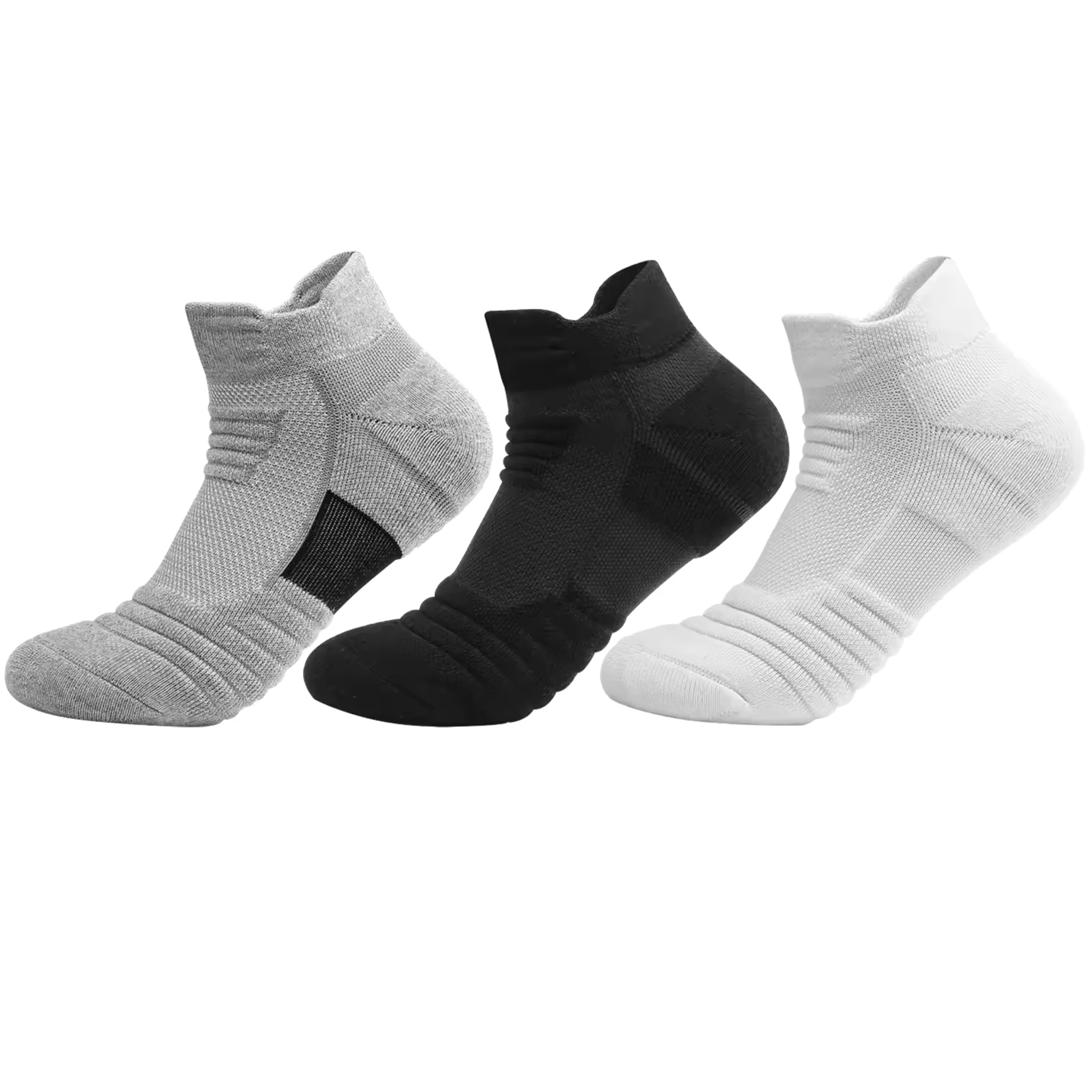 

6Pairs Breathable Mesh Athletic Terry Socks Cushioned Moisture-managing and Durable Reduces Foot for Running Hiking & Sports