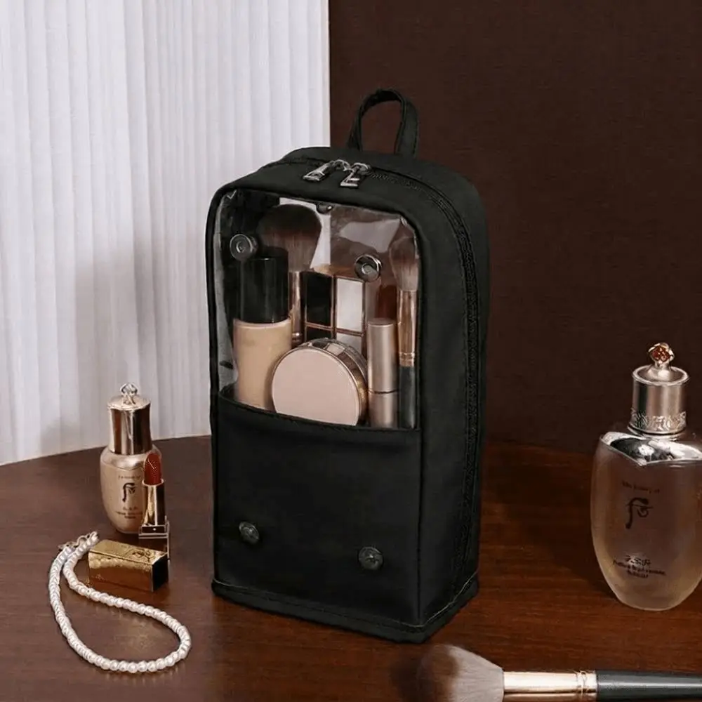 Wasserdichte, transparente Make-up-Tasche, durchsichtiger Reißverschluss, großes Fassungsvermögen, Kosmetiktasche mit Trennwänden und Griff, transparenter Organizer für Toilettenartikel – Detail 3
