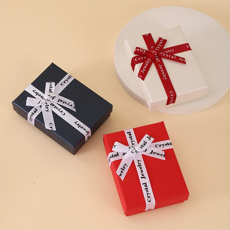 12 قطعة Bowknot صندوق مجوهرات القرط مجوهرات المنظم قلادة صندوق تخزين منظمو الورق تخزين عرض المجوهرات هدية