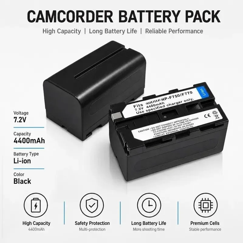 [NEW]  Replacement Camera Battery for Sony NP-F750 NP-F770 High Capacity Li-ion Power Supply for Camcorder Video Light
