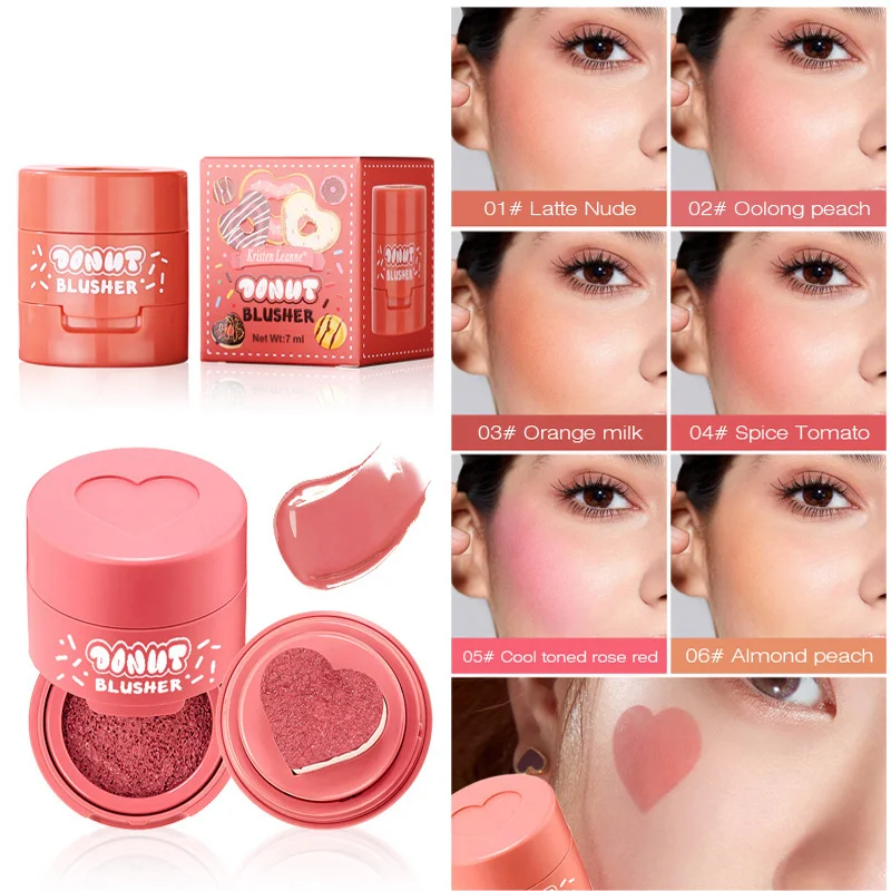 Heart Shape Face Cushion Blusher Liquid Blush for Cheek Stamp Blush Applicator Face Blusher Breathable Makeup for Women