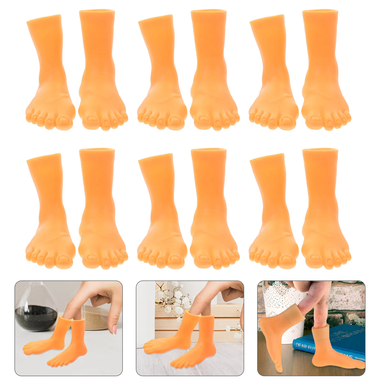 

6 Pairs Toe Finger Cover Novelty Feet Toy Puppets for Kids Foot Small Toddler Gifts Miniature Toys