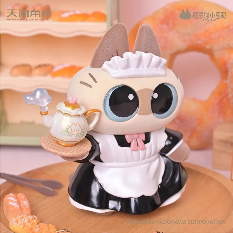 10cm Anime Azukisan Siamese Cat Maid 2 Figurine Cute Action Figures Collection Model Pvc Statue Toys Adult Kid Xmas Gifts