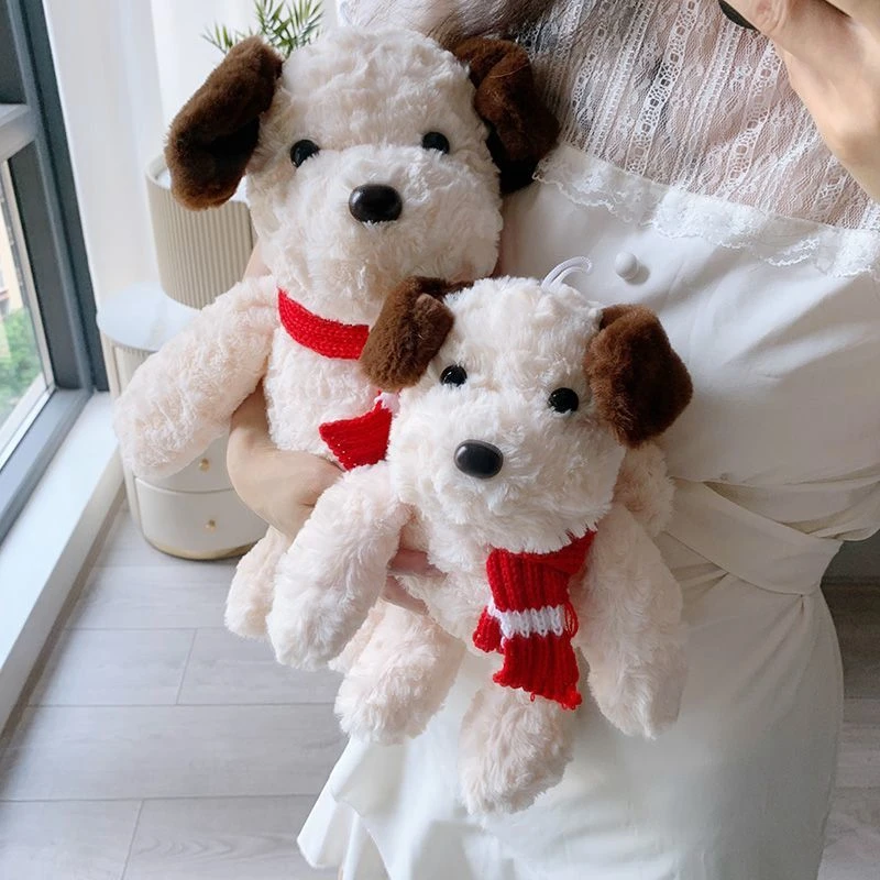 

New 30/40cm Scarf a Cute Teddy Dog Plush Toy with Curly Fur a Soft and Cute Cute Puppy Doll a Perfect Birthday and Christmas