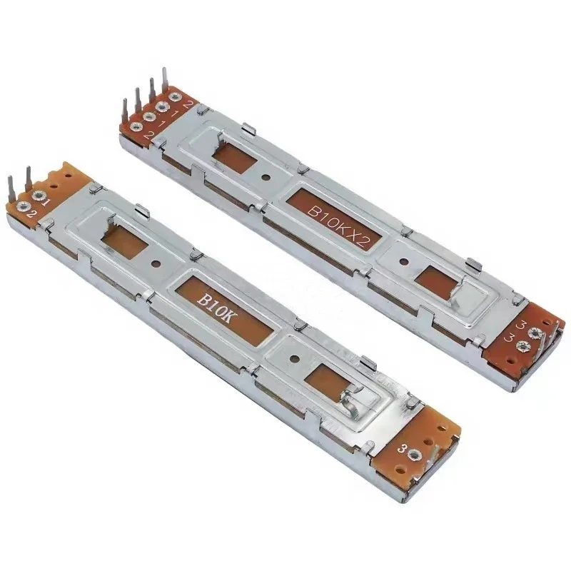 5 szt. 88mm Potencjometr suwakowy B10Kx2 Jednokanałowy Dwukanałowy B103 3/6 pinów Długość 8,8cm Skok 60mm Uchwyt 8mm — zdjęcie 5