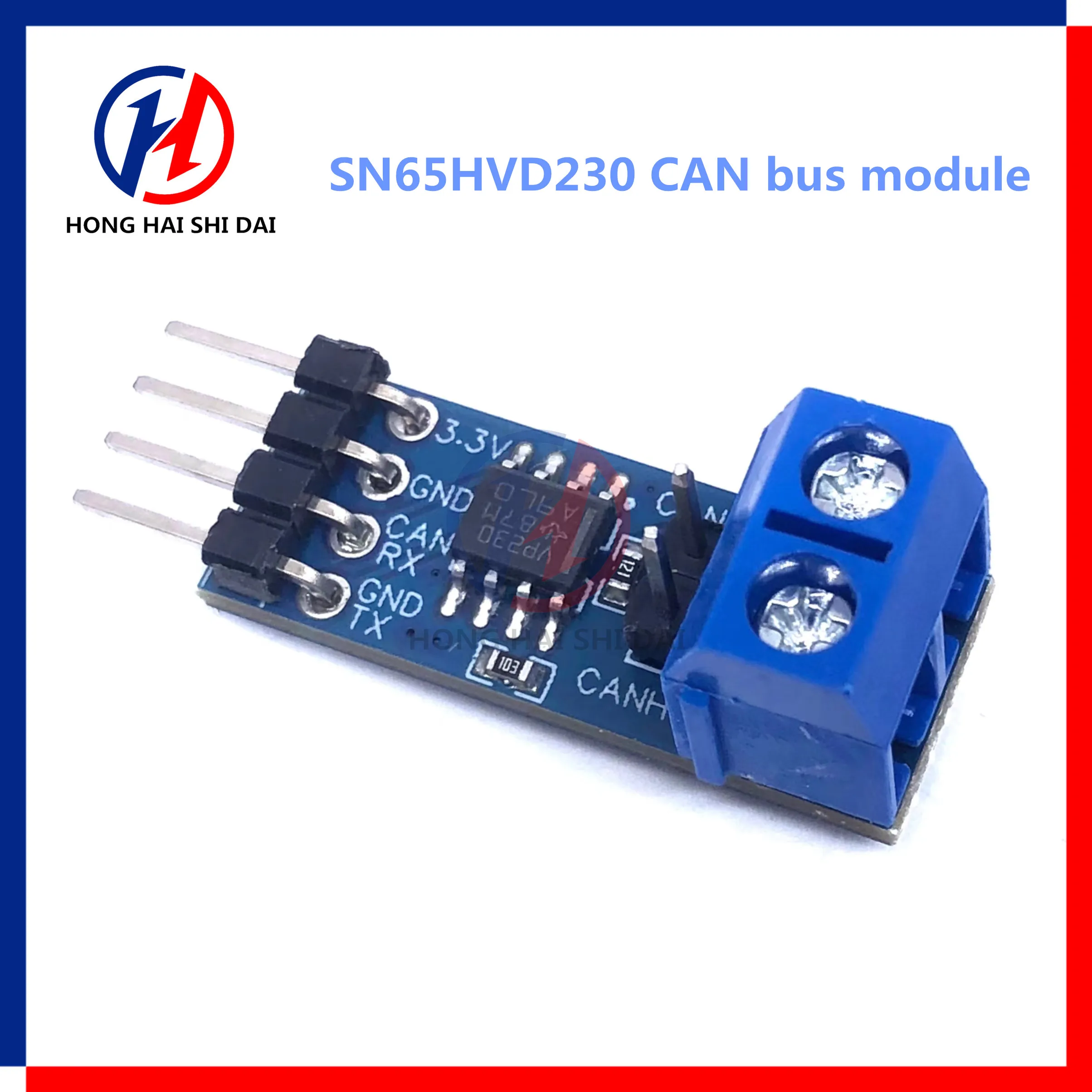 

Waveshare SN65HVD230 CAN Board Accessory Board Used For Connecting MCUs To The CAN Network, 3.3V, ESD Protection