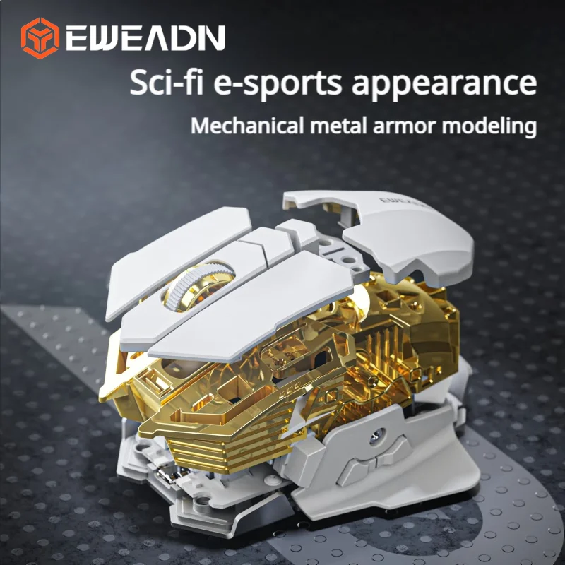 EWEADN G5 Tri-Mode Gaming Mouse Adjustable Tailstock 12800DPI Macro Programmable RGB Ergonomic Silent Mice for PC Laptop Mac