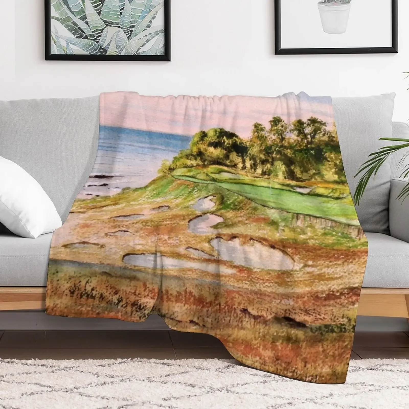 Whistling Straits Golf Course Throw Blanket Soft Breathable Blanket for Night Sleeping