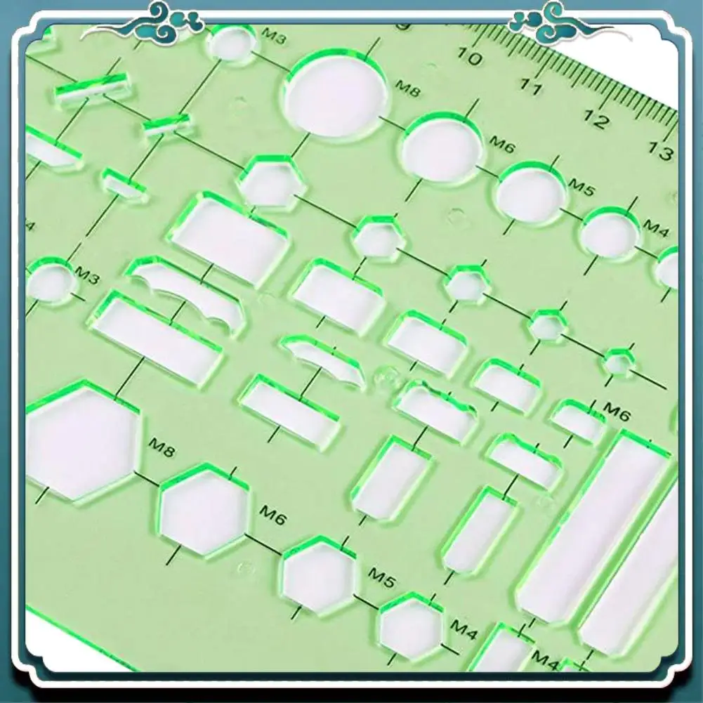 Easy To Use 6 Pcs Drawing Roller Drawings Templates Rulers School Practical Measuring Multifunction Math Stencils Set